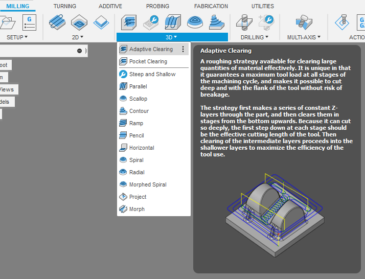 Fusion 360 Strategie 3d - Adaptive Cleaning