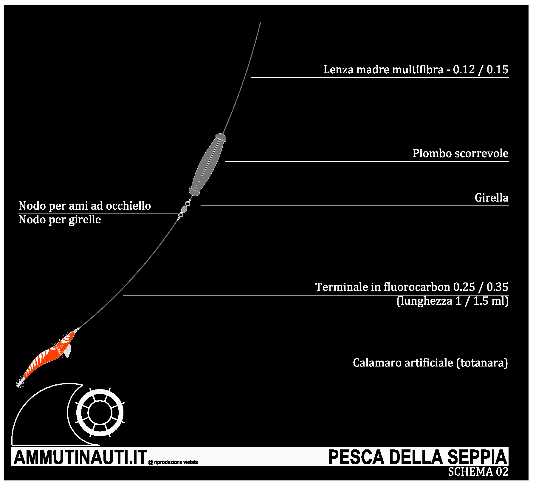 terminale per la pesca della seppia